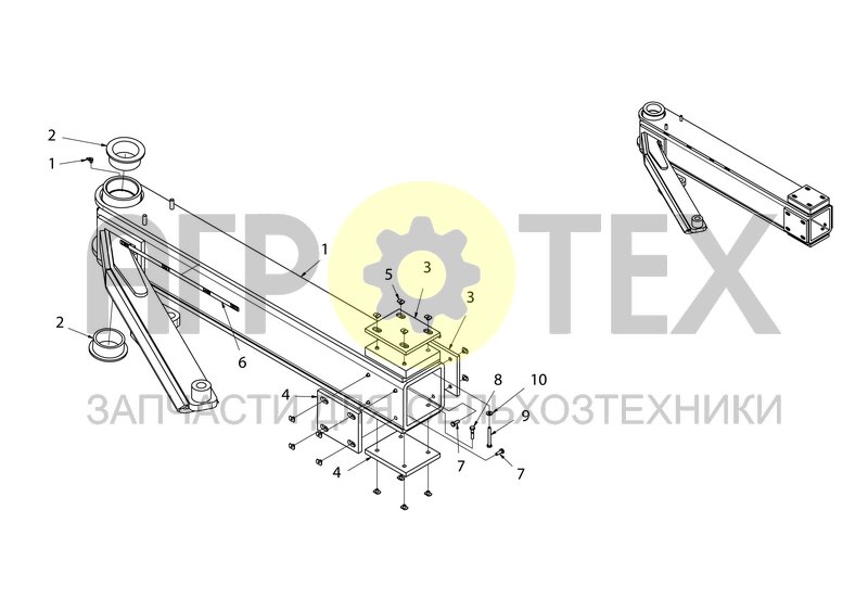 Телескопическая опора переднего левого колеса (88666265) (88666265F) (№5 на схеме)